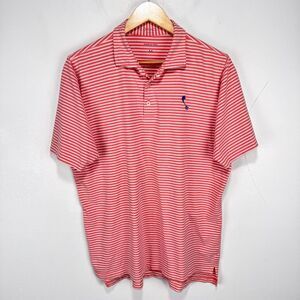 B‎ Draddy Polo Shirt Men Medium Pink White Pima Cotton Golf Course Logo